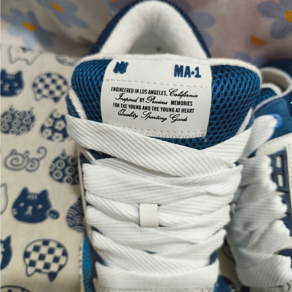 AMIRI Navy & White Low-Top Sparkle Men’s Sneakers - Picture 5 of 9